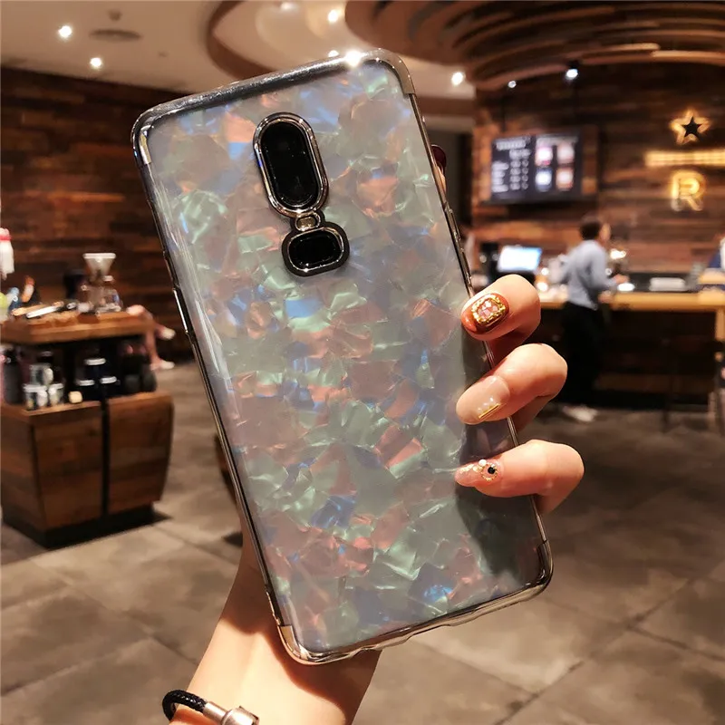 TPU Glitter Bling Marble Case For OnePlus 6 5T iphone X 6s 7 8 Plus Cover Silicone Frame + Transparent Soft Shell Phone Cases |