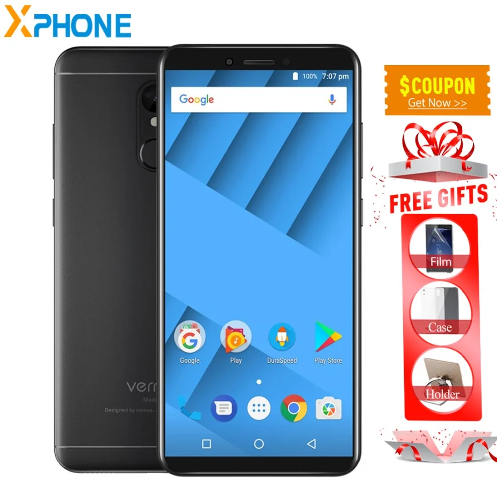 Vernee M6 4 ГБ 64 5 7 ''Android 0 смартфон MTK6750 Octa Core до 1 ГГц отпечатков пальцев ID FDD Lte г OTG