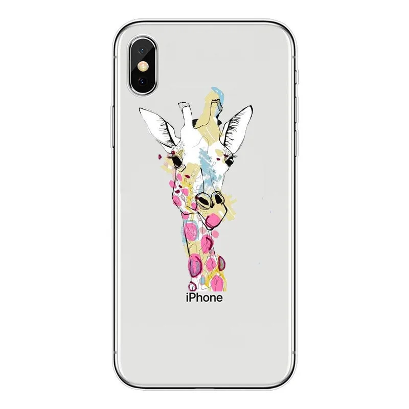 Мягкий резиновый силиконовый чехол с жирафом для iPhone XS MAX 8 Plus XR 10 6 6S 5|Бамперы| |