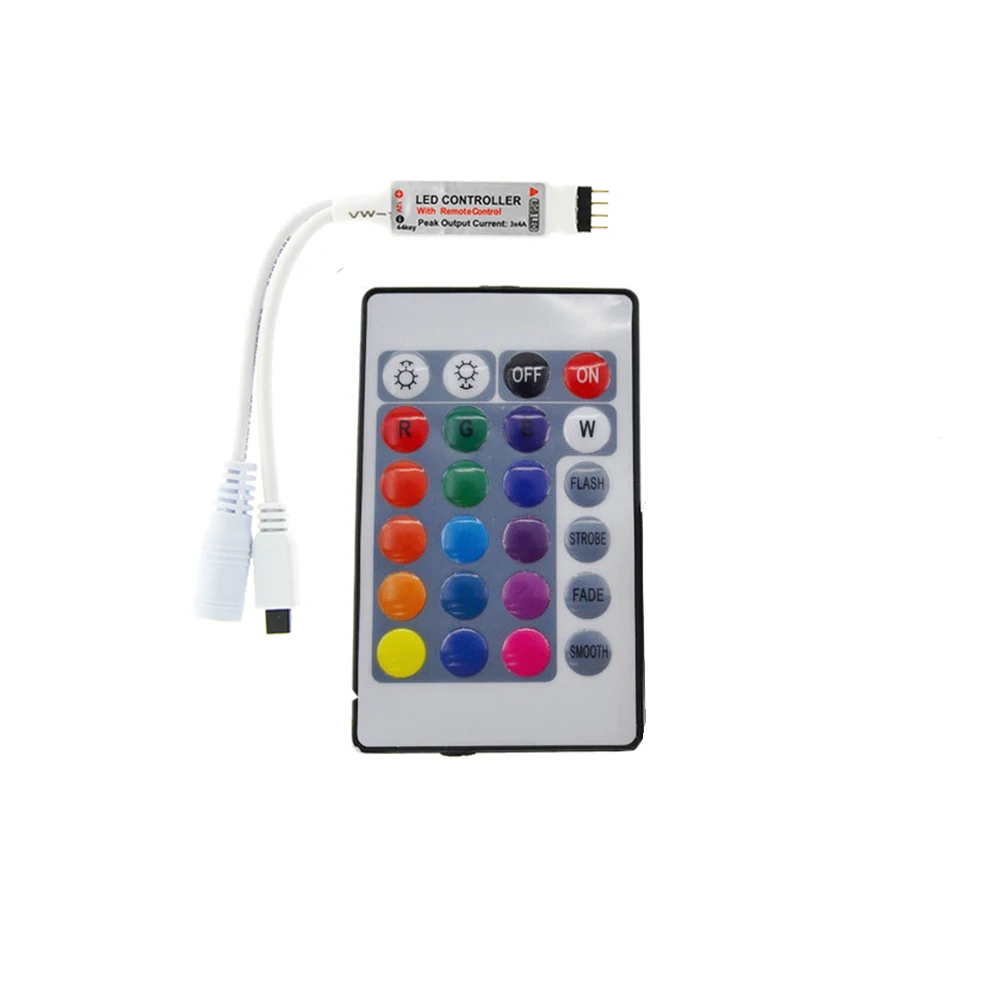 Светодиодная лента LED RGB контроллер DC12V мини 44/24 ключ ИК пульт дистанционного