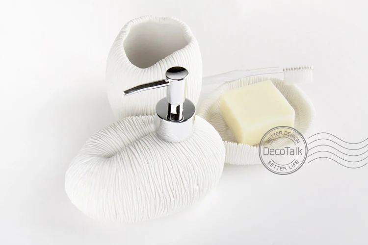 white 3 pieces set DecoTalk аксессуары для ванной комнаты Набор 3 шт. набор коралловый риф узор песчаник персональный уход наборы белый бежевый черный 4 шт. набор нордический - Цвет: white 3 pieces set