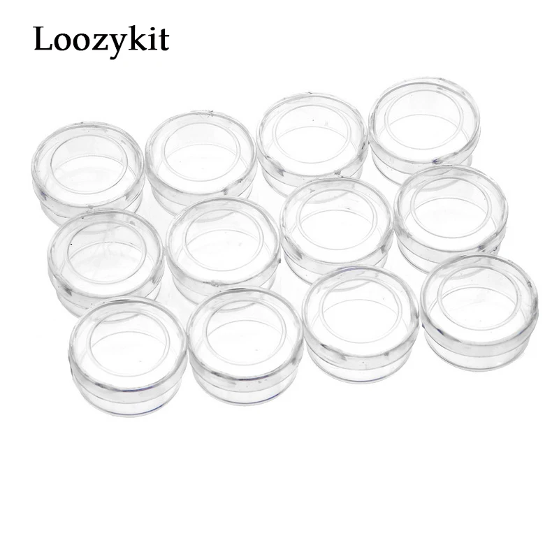 Loozykit 12 шт. цилиндрическая акриловая коробка для хранения кнопок коробки