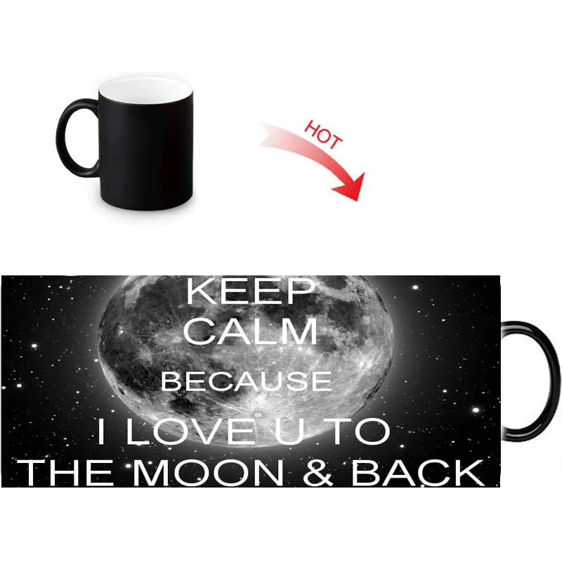 Керамические кофейные кружки на заказ с надписью I Love You To The Moon And Back молочный чай