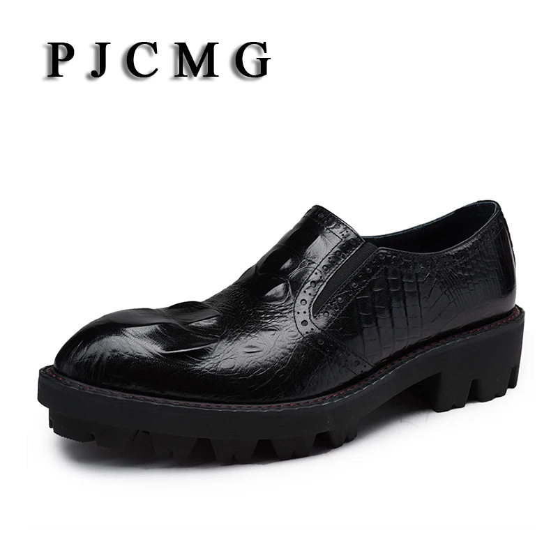 PJCMG Новая модная мужская классическая обувь высокого качества увеличенная