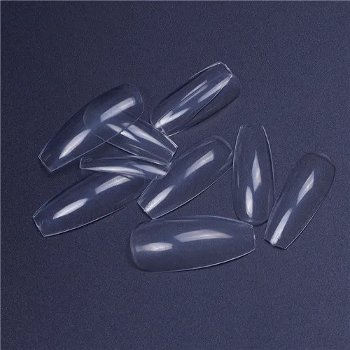 101953-transparent 600 шт прозрачный/натуральный цвет Новые балерины ногти Советы длинные ногти форма гроба искусственные ногти для французского маникюра - Цвет: 101953-transparent