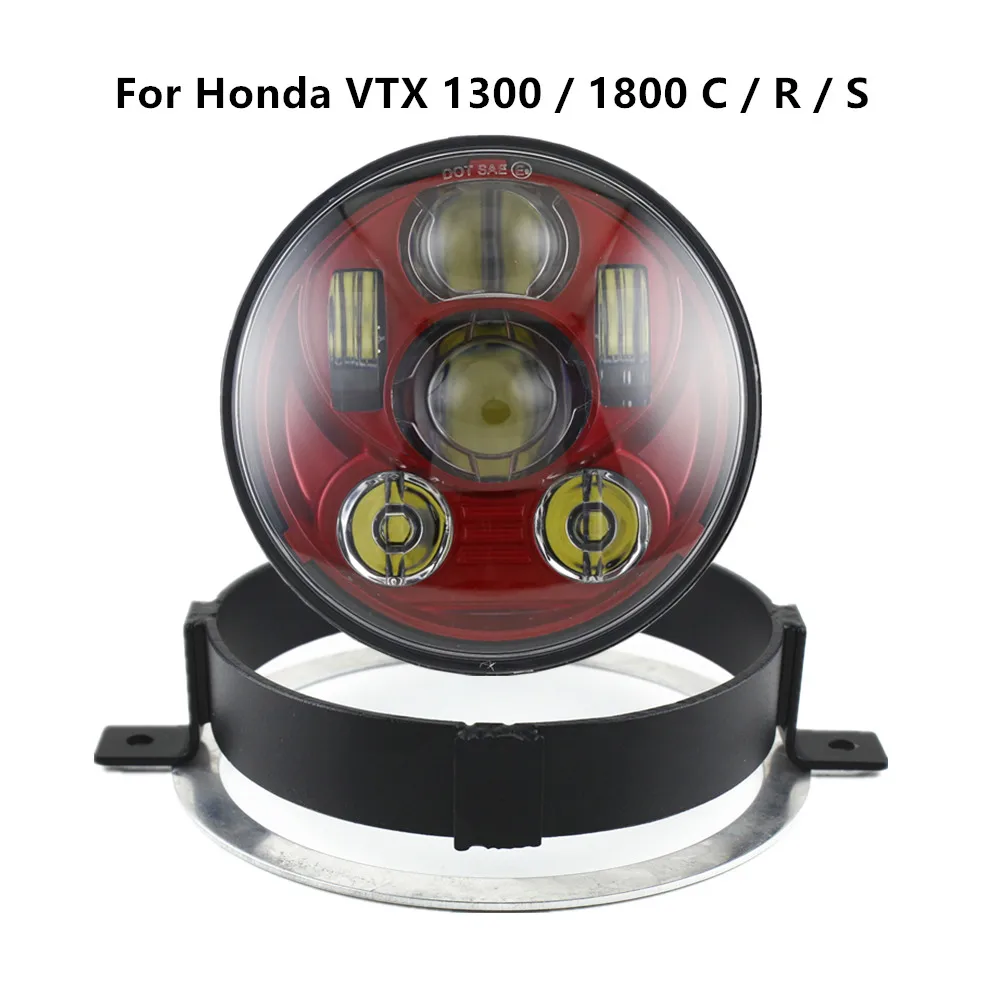 Мотоцикл Headlihgt с креплением 5 75 дюйма для Honda VTX 1300 / 1800 C R S 3/4 дюймов красный