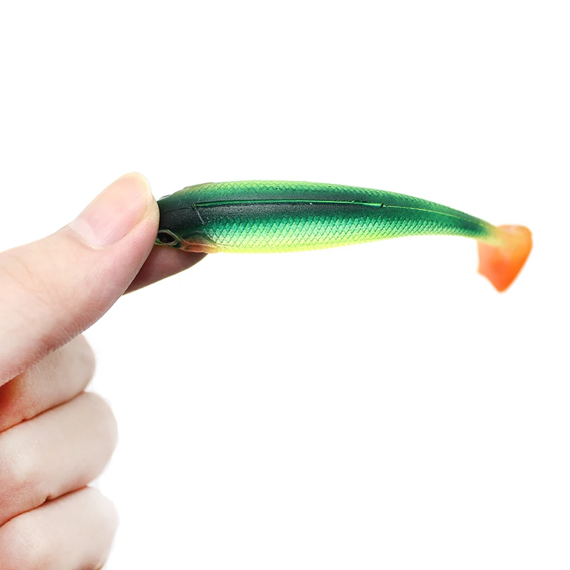 Amlucas 5pcs/lot Soft Fishing Lure T Tail Grub isca artificial9.5cm 5.1g Chest Open Swimbait Silicone Bait Tackle | Спорт и