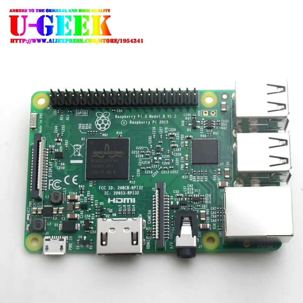Процессор Element14 1 ГБ ОЗУ 4 ядра 2 ГГц 64 бит с Wi Fi и Bluetooth Raspberry Pi 3B BCM2837|core 1|pi 3pi model b |