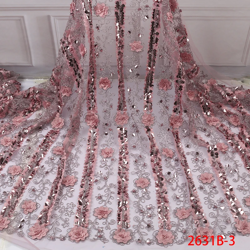 Роскошные африканские ткани 3D бисером/блестками Кружева Французский тюль сетка