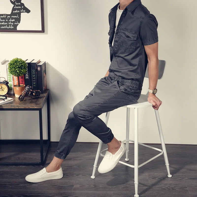 2018 модный мужской винтажный повседневный комбинезон боди облегающий тренд для