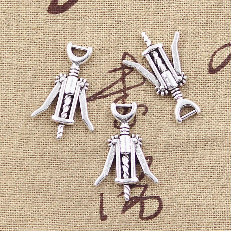 

15pcs Charms Wine Opener 27x17mm Antique Silver Color Plated Pendants Making DIY Handmade Tibetan Silver Color Jewelry