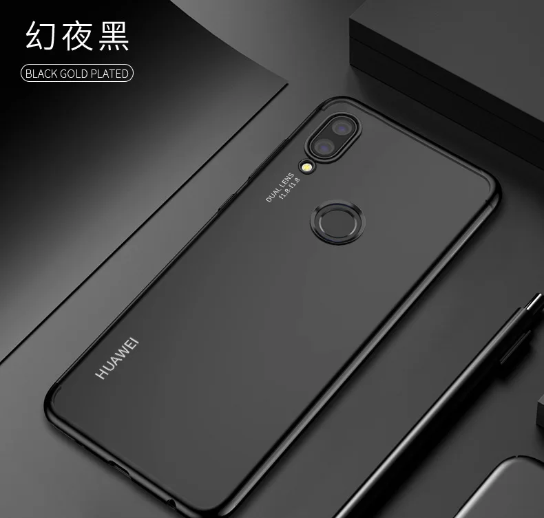 Черный Чехол для huawei P20 Lite, прозрачное покрытие, Мягкая силиконовая задняя крышка для huawei P20Lite P20 Pro Nova 3E, чехол для телефона - Цвет: Черный