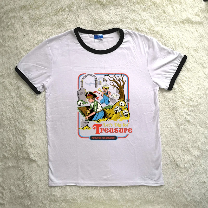 Женские футболки с принтом Let's Dig For Treasure Humor мягкая одежда короткими рукавами