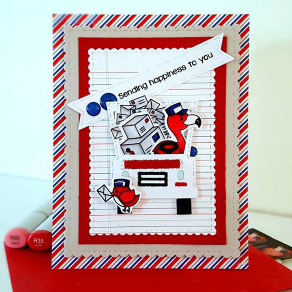 DiyArts грузовик металлические режущие штампы для Diy Изготовление скрапбукинга альбом тиснение ремесла Diecut полоски-Шаблоны Рождество