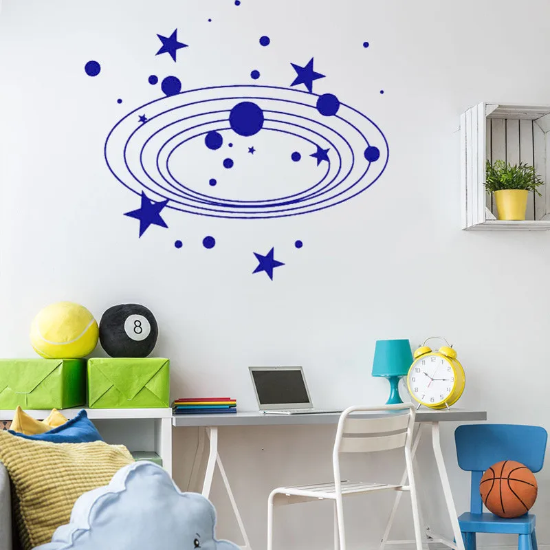 Planets Cosmos Wall Sticker Vinyl Art Removable Poster Mural Space Baby Nursery Home Decoration Decals Decor LY1431 |