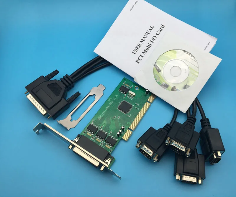 Серийная карта PCI 4 порта RS232 RS 232 DB9 Pin COM адаптер мульти Серийный порт s набор