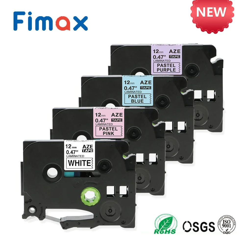 

Fimax TZe231 MQF31 MQ531 Laminated Brother Tapes Compatible for P-touch Label Makers Black on White Purple Blue Pink TZ231 12mm