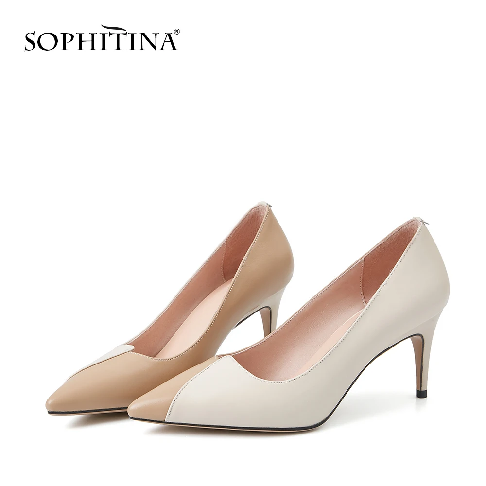 Женские туфли лодочки из натуральной кожи SOPHITINA повседневные пикантные без