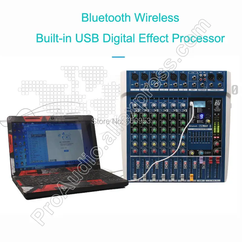 Микшерная консоль MICWL с 6 канальным Bluetooth караоке микшерный миксер USB 24 битный DSP