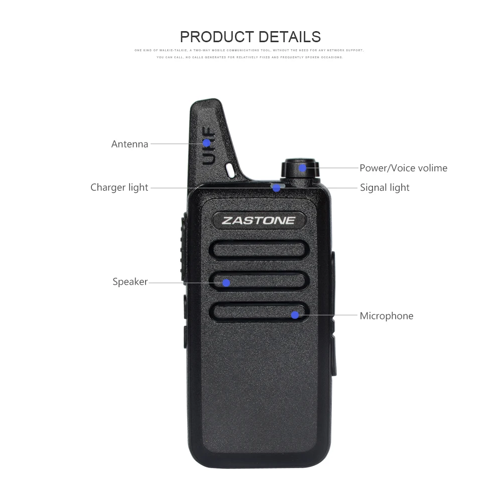 Портативное портативное радио Zastone X6 UHF 400 470 МГц портативная CB радиостанция мини