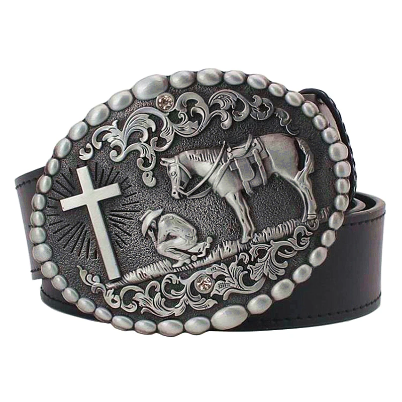 

Personality belt American Western cowboy style belt Cowboy myth western story belt west cowboy Knights belts cross faith