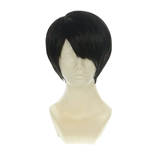 Ccutoo Attack on Titan Levi Ackerman 12 дюймов черные короткие прямые синтетические парик для мужчин Хэллоуин косплей костюм парик