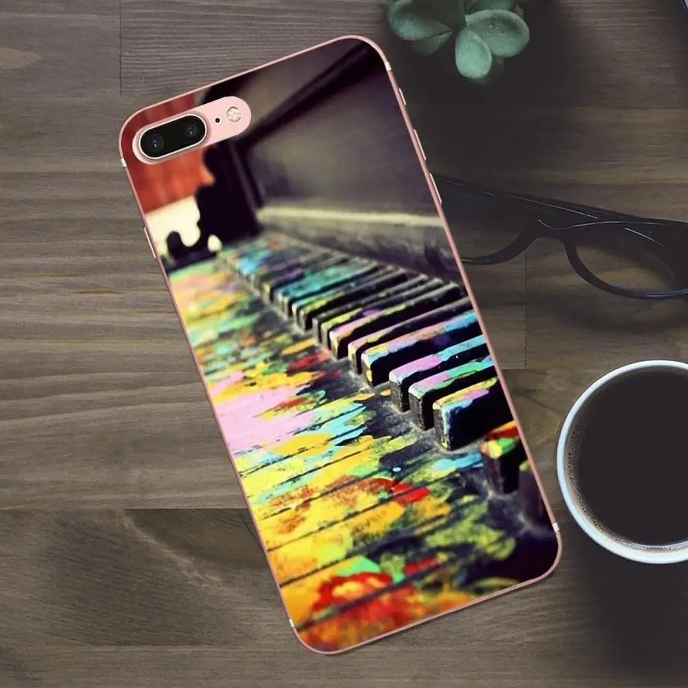 Цветные клавиши с пианино для Apple iPhone X 4 дюймов фотосессия 5 5C SE 6 6S 7 8 Plus Galaxy A3 A5 J1 J2 J3