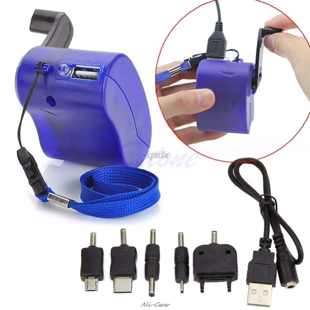 Динамо-генератор с ручкой USB-зарядное устройство для мобильного телефона