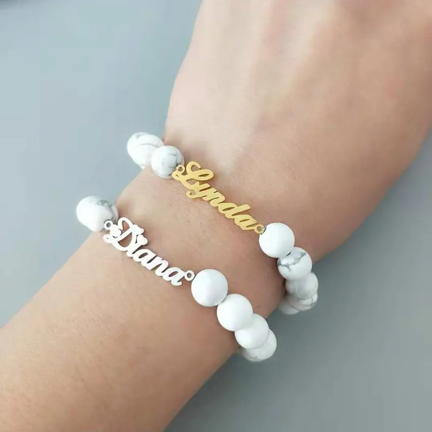 Бусы колье bracciali Donna заказное имя браслеты для женщин девочек BFF ювелирные изделия персонализированные прядь ручной связи Рождественский подарок