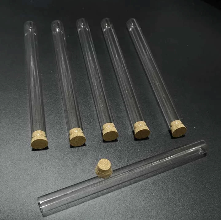 12 шт./лот 15x180 мм круглая Нижняя прозрачная стеклянная пробирка с пробковой