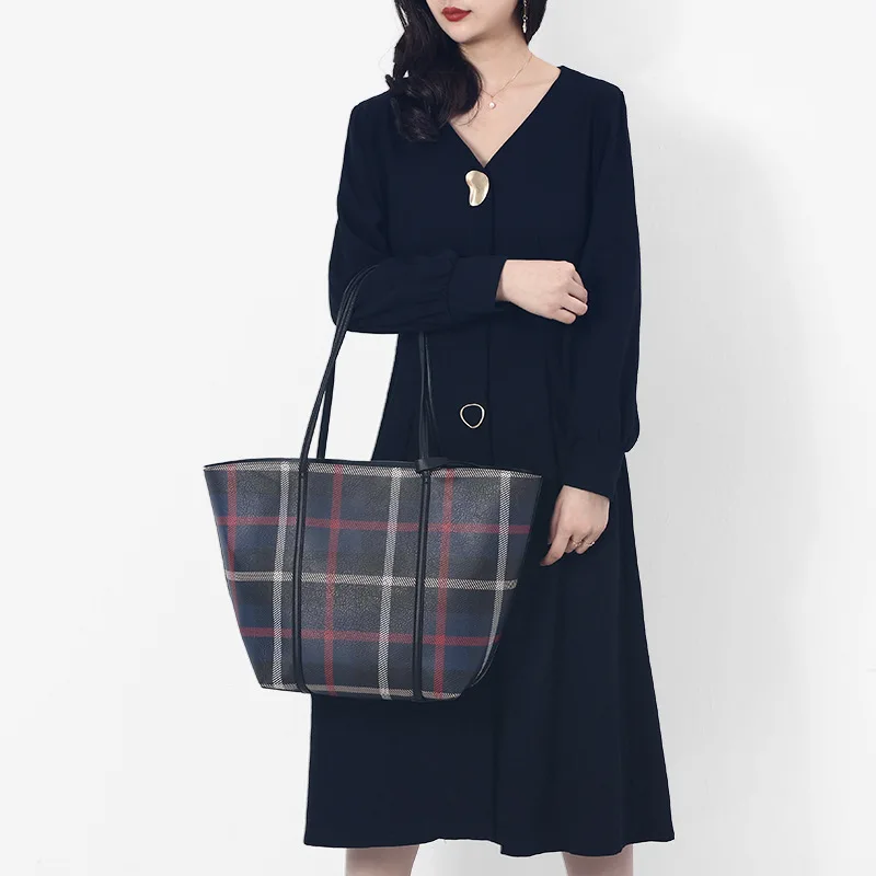 Youda большой емкости дамы плед из искусственной кожи хозяйственная сумка модная