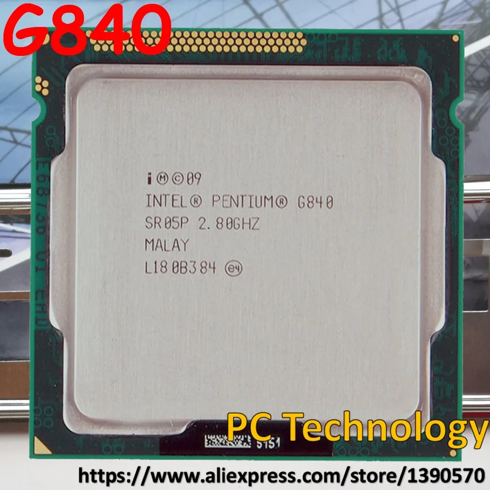 Оригинальный двухъядерный процессор Intel Pentium для настольных ПК G840 SR05P 3 МБ кэш 2 80