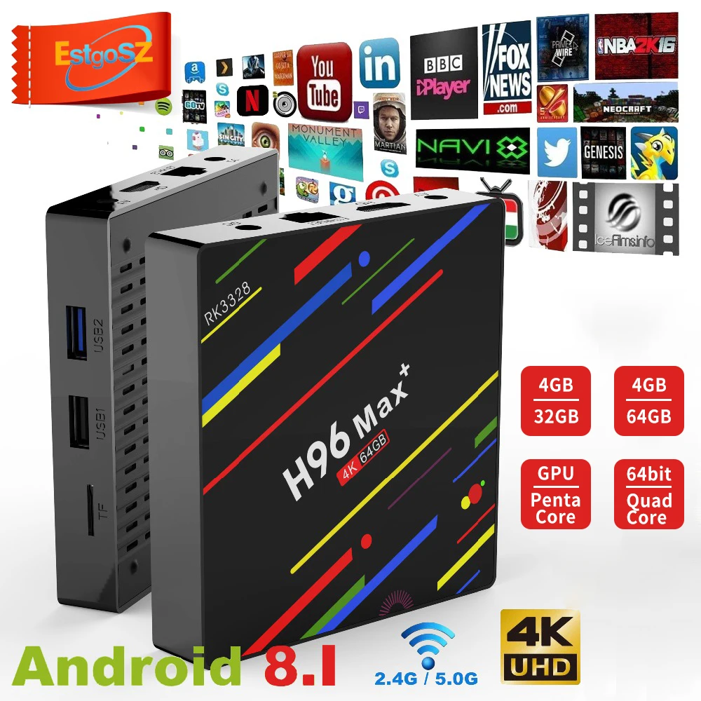 Распродажа H96 Max Plus Android TV Box Smart 4K 8 1 IPTV телеприставка 4G 64G медиаплеер H.265 WiFi 2 DDR3 |