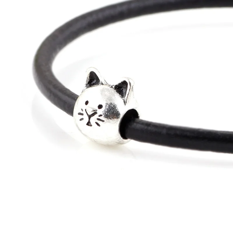 10 шт. посеребренные бусины из сплава милые DIY металлические с большим отверстием
