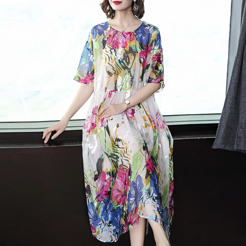 Женский сарафан с цветочным принтом Винтажный Длинный Сарафан свободного покроя