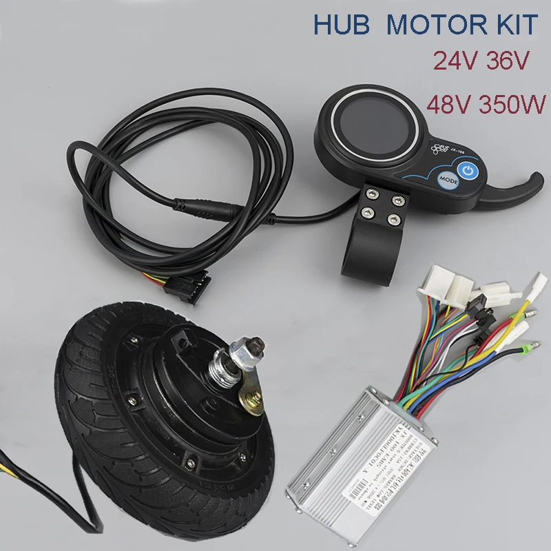 24 волтовый dc-двигатель, напряжение 36V 48V 350W безщеточный мотор для центрального движения Кити 8 дюймов моторизированное колесо для подъемов в ЖК-дисплей Дисплей кВт-ч Электрический скутер велосипед Conversion Kit