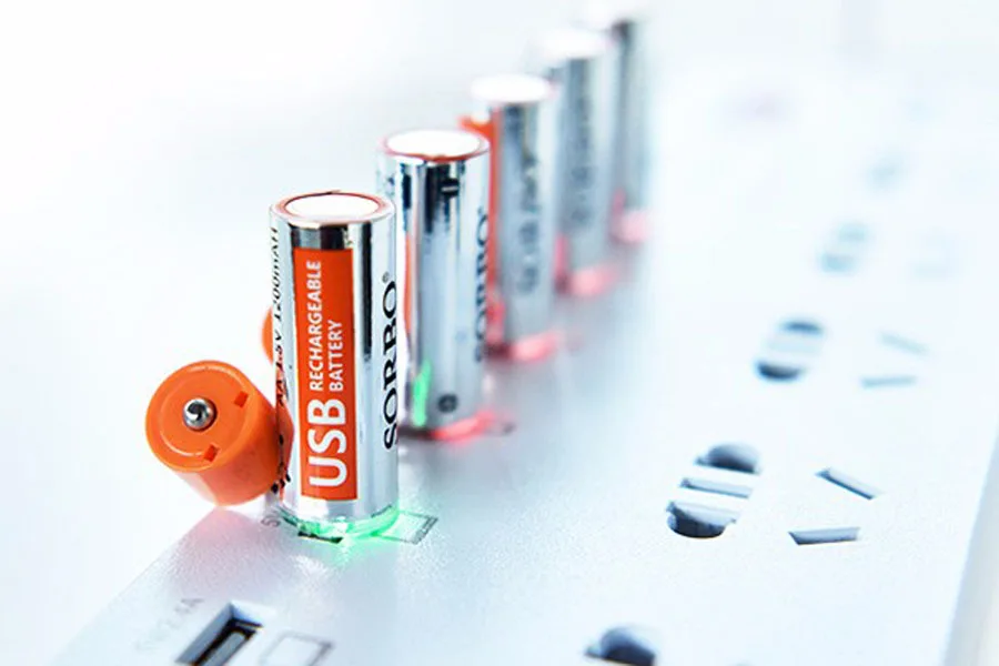Оригинальная Аккумуляторная Батарея Sorbo, 4 шт., USB, AA, 1,5 в, 1200 мА/ч, быстрая зарядка, Li-po, качественная батарея AA, батарея RoHS CE