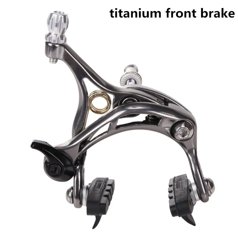 titanium front brake Новые BMX Дорожные велосипеды 47-57 мм алюминиевый Суппорт тормозной легкий фрикционный колесный тормоз SCJ002 - Цвет: titanium front brake