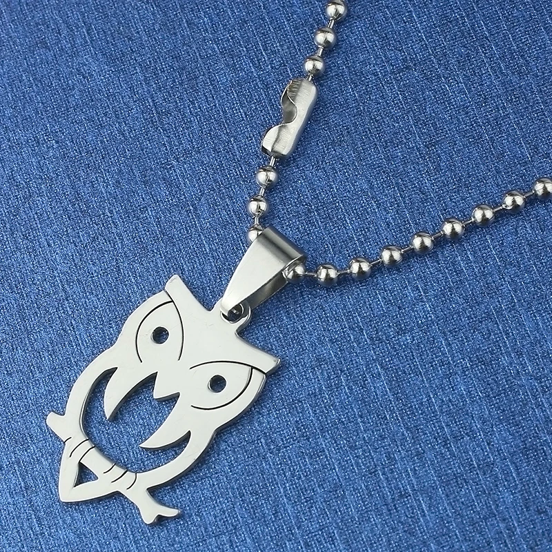 Мужское колье с подвеской в виде совы из титановой нержавеющей стали|owl pendant|stainless
