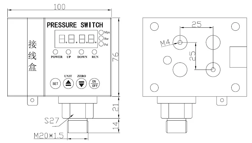 Высокое давление двойной группы intelligent цифровой датчик давления/электрический контакт манометр/гидравлический счетчик YL-816