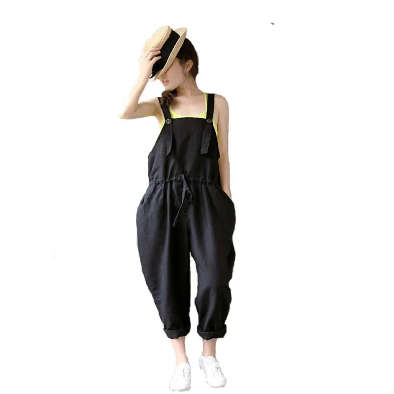 Летний женский комбинезон свободного покроя.|casual jumpsuit|linen overallsjumpsuit trousers |