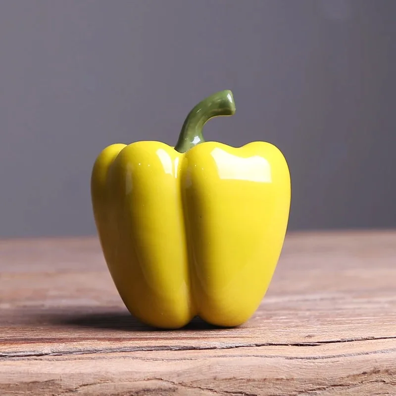 Yellow L NOOLIM зеленый перец, креативная керамическая чайная банка, маленькая портативная переносная емкость для хранения, герметичная банка, чайная коробка, украшение для дома - Цвет: Yellow L