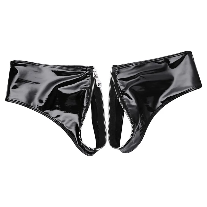 Женское нижнее белье блестящие трусики из лакированной кожи сексуальные женские