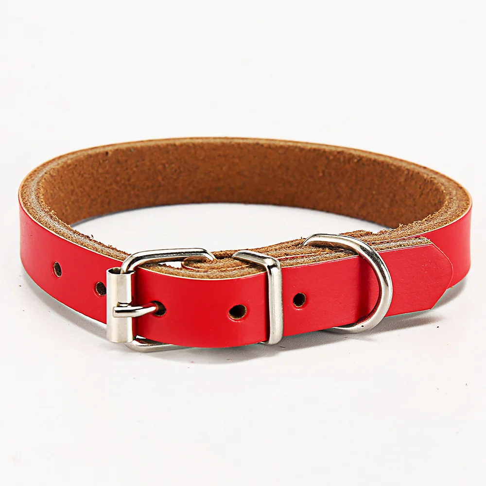 Leather Dog Collar Adjustable for Cats Necklace Small Large Dogs Outdoor Puppy Training Accessories MP0061 | Дом и сад