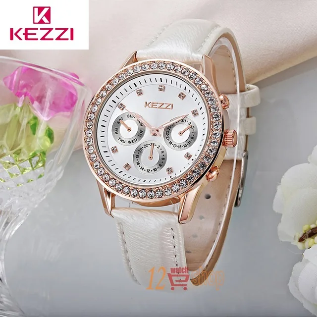1273 White Women KEZZI горячая распродажа Женские часы мужские часы модные повседневные кварцевые часы для женщин мужские часы Зимняя распродажа reloj mujer - Цвет: 1273 White Women
