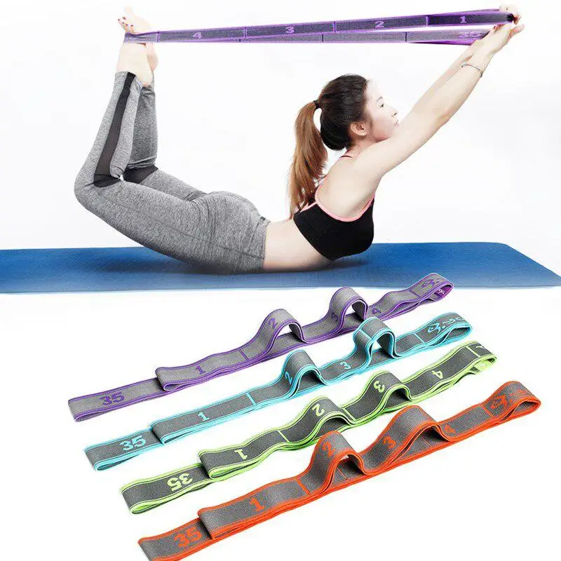 Sangle élastique d'extension Yoga avec boucles,tendeur en Latex, Polyester, idéal pour la pratique du Fitness, Pilates, gymnastique et les exercices de résistance,
