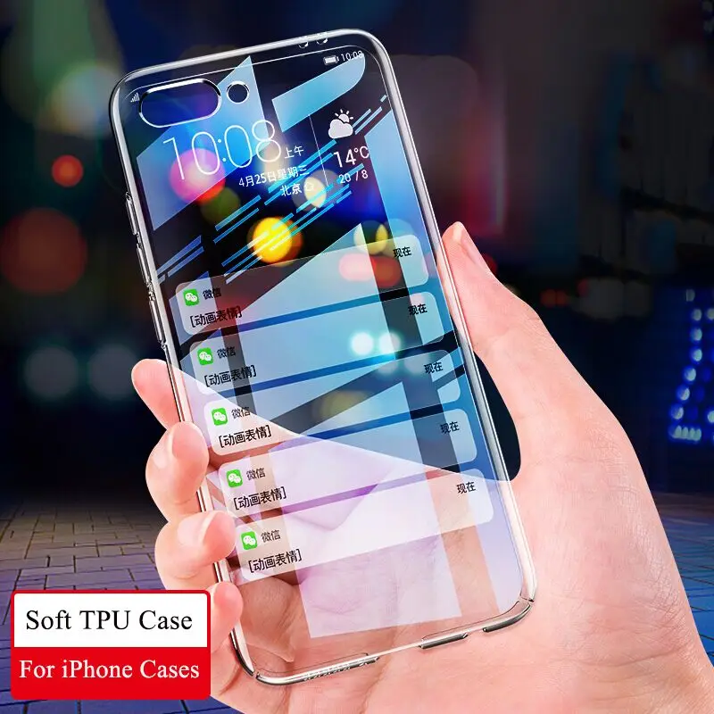 Мягкий ТПУ чехол для телефона iPhone 6 Plus кристально чистый силиконовый XR XS Max X 68 7 5 5S