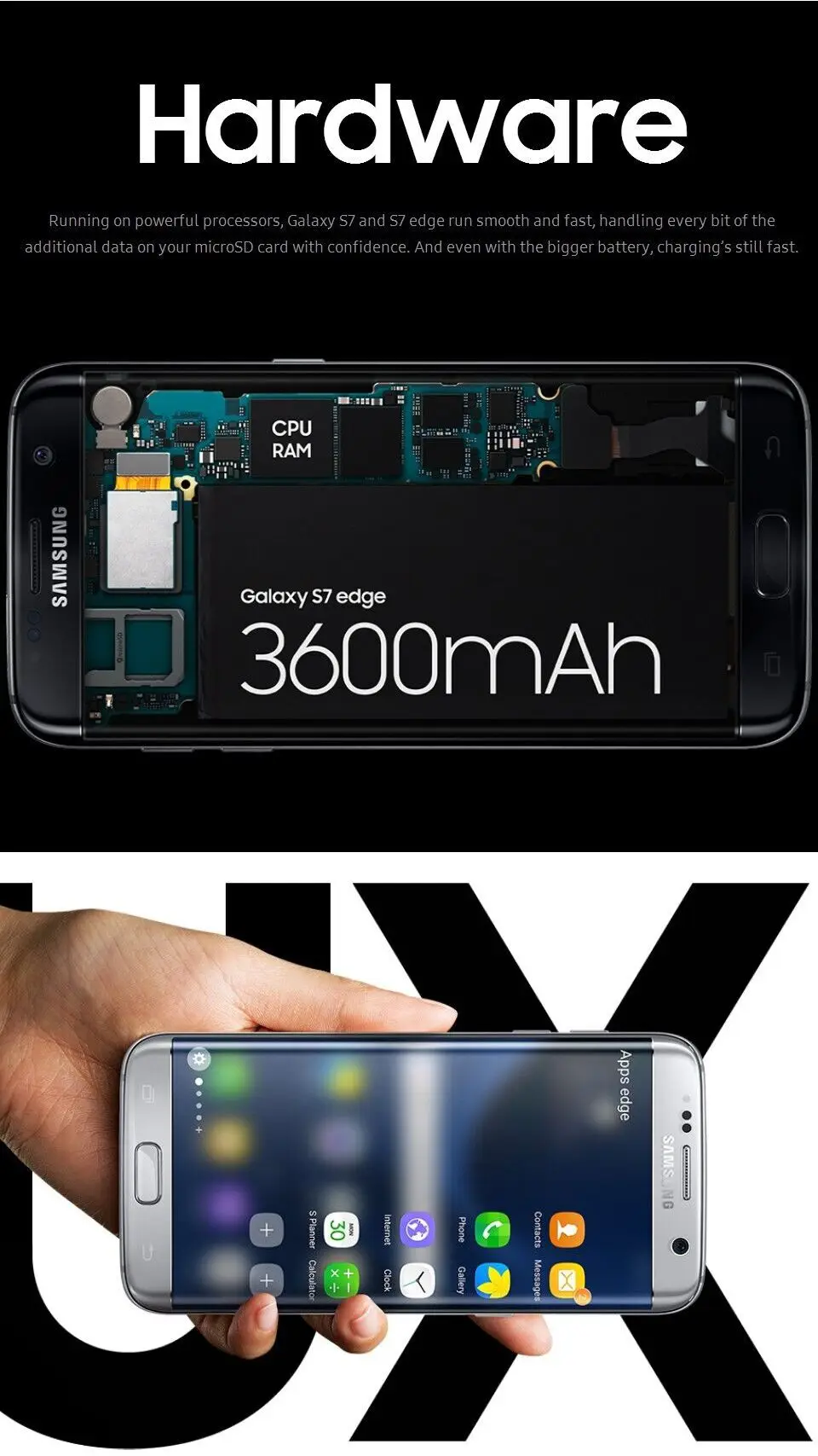 Разблокированный мобильный телефон samsung Galaxy S7 edge G935F/G935V 4 Гб ОЗУ 32 Гб ПЗУ четырехъядерный NFC wifi gps 5,5 ''12MP LTE