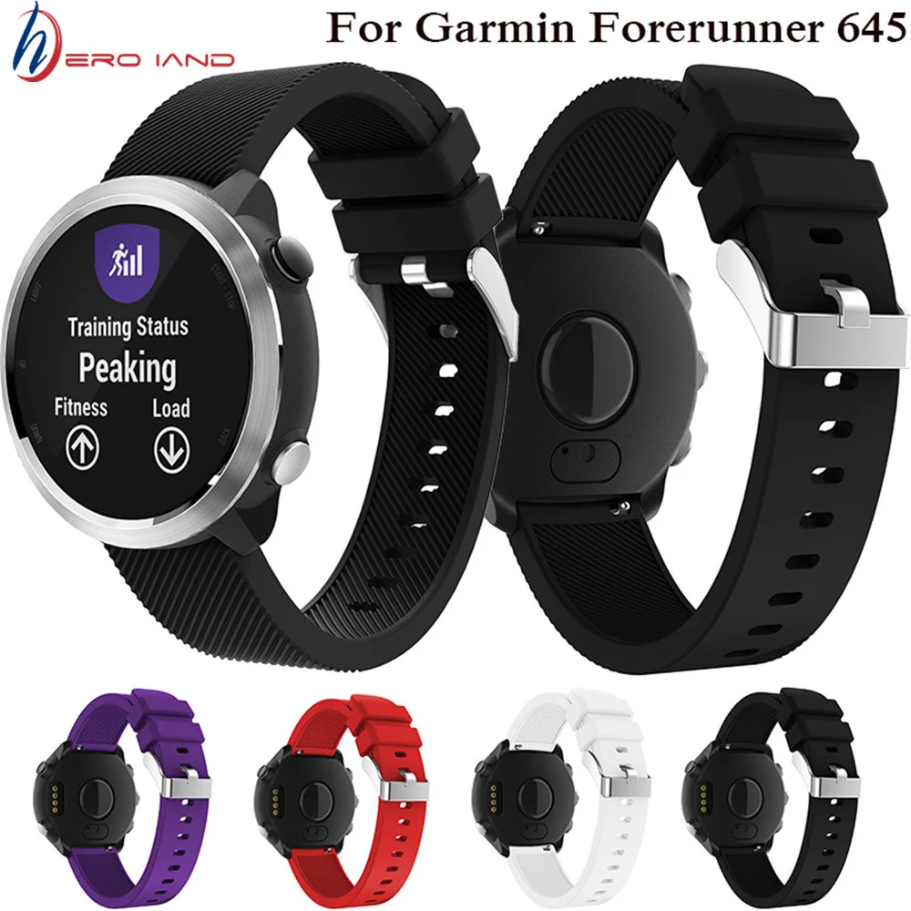 Силиконовый браслет для Garmin Forerunner 645 мягкий силиконовый сменный спортивный
