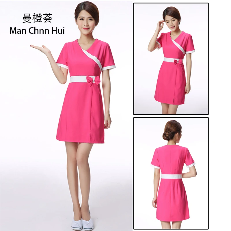 Косметологическая одежда для спа салона ног и ванны летнее платье с коротким